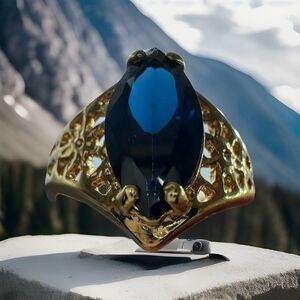 Blue Marquise 14k HGE Gold Ring 7.25